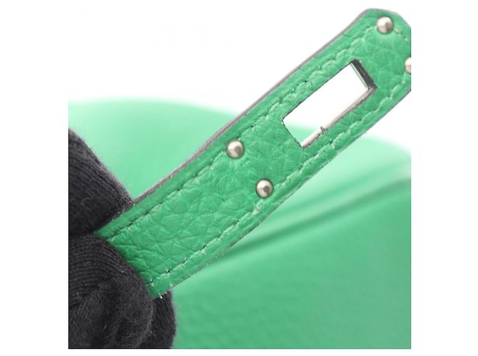 Hermès Borsa Hermes Birkin 25 in pelle Togo verde - vista 5