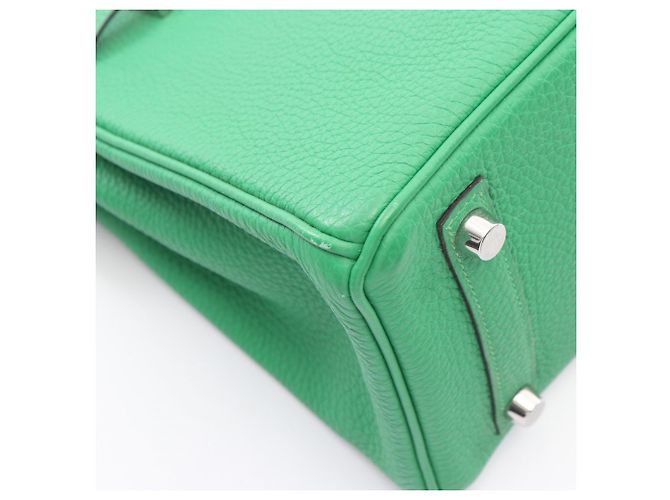 Hermès Borsa Hermes Birkin 25 in pelle Togo verde - vista 7