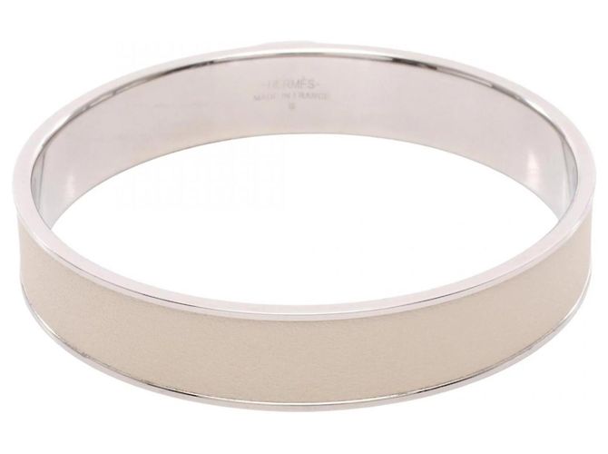Hermès Brazalete rígido plata y blanco Hermes - vista 2