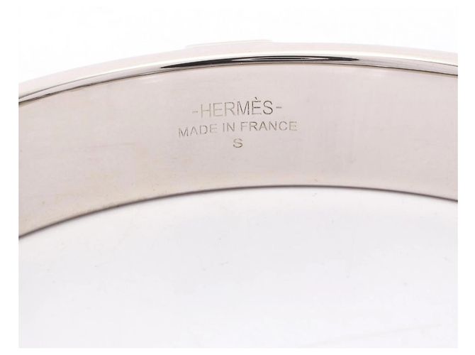 Hermès Brazalete rígido plata y blanco Hermes - vista 3