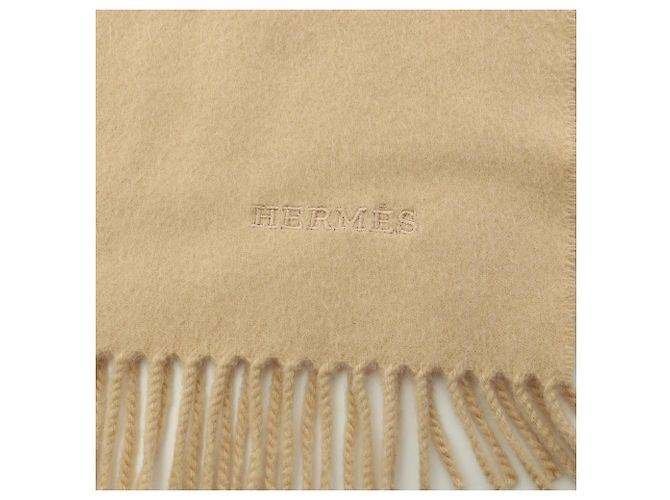 Hermès Sciarpa in cashmere ricamato Hermes Beige - vista 5
