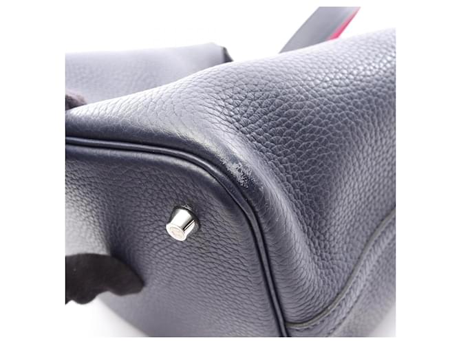 Hermès Borsa Hermes Picotin Lock MM Rosa Porpora Blu navy - vista 9
