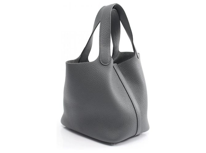 Hermès Borsa Hermes Picotin Lock PM in Gris Misty Marrone - vista 2