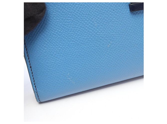 Hermès Hermes Bearn Soufflé Bi-fold Long Wallet Blau Marineblau - Ansicht 16
