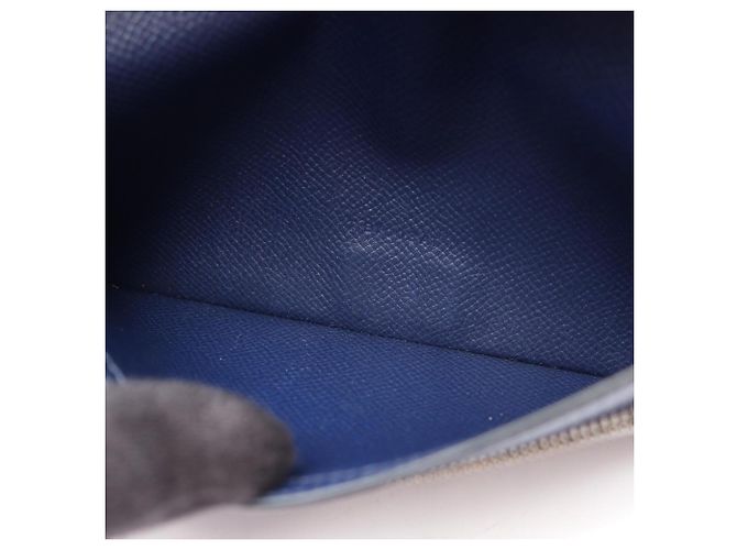 Hermès Hermes Bearn Soufflé Bi-fold Long Wallet Blau Marineblau - Ansicht 17