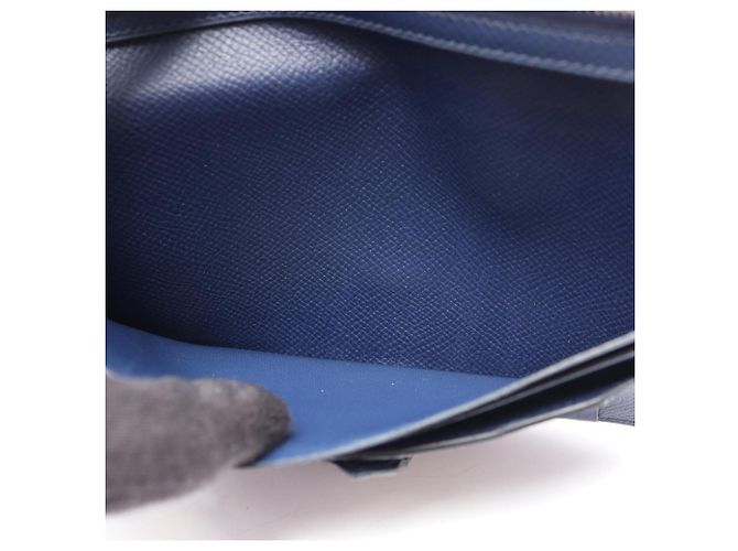 Hermès Hermes Bearn Soufflé Bi-fold Long Wallet Blau Marineblau - Ansicht 18