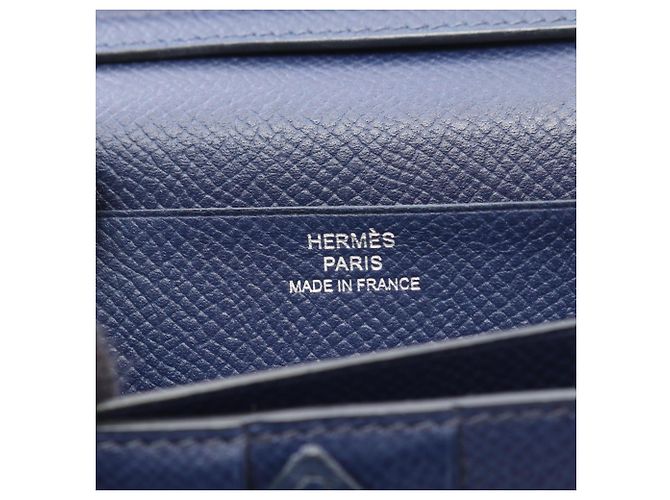 Hermès Hermes Bearn Soufflé Bi-fold Long Wallet Blau Marineblau - Ansicht 5
