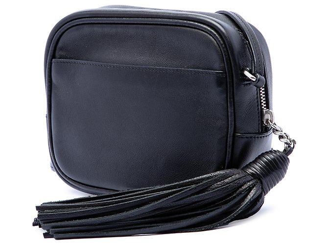 Saint Laurent Borsa a tracolla Blogger in pelle di vitello nera con borchie e monogramma a cuore Nero - vista 2