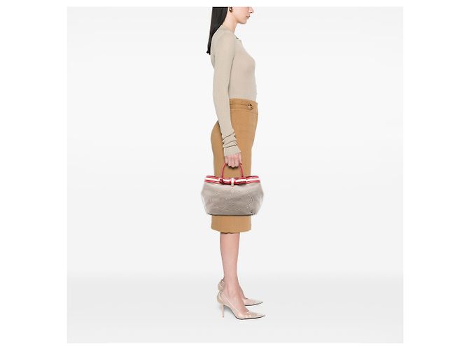 Prada Beige Canvas Canapa Logo Tote - Ansicht 6