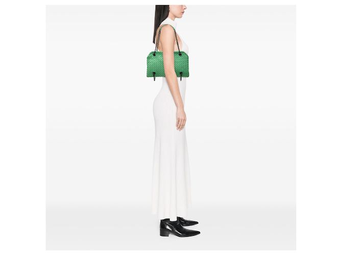 Borsa a tracolla Bottega Veneta Green Nappa Intrecciato Duo - vista 10