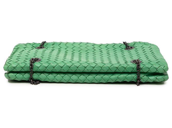 Borsa a tracolla Bottega Veneta Green Nappa Intrecciato Duo - vista 3