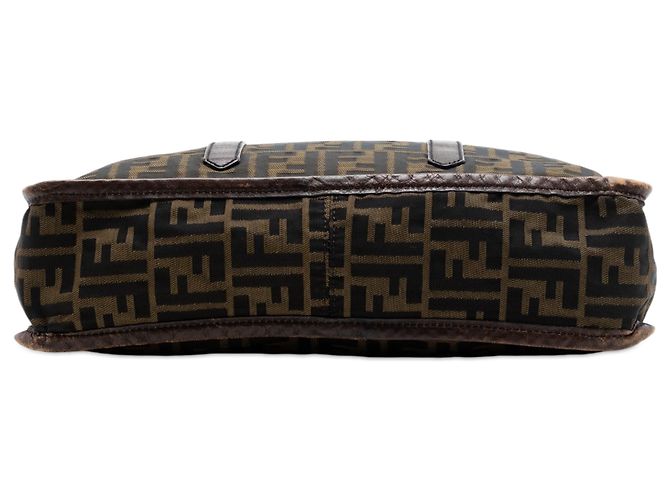 Fendi Vertikaler Tote aus braunem Zucca-Canvas - Ansicht 3