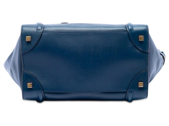 Céline Celine Blue Mini Bicolor Leder Luggage Tote Tasche Blau - Ansicht 3
