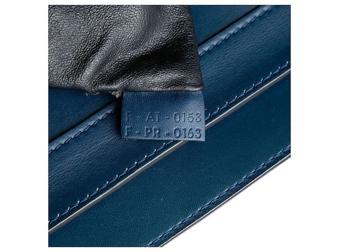 Céline Celine Blue Mini Bicolor Leder Luggage Tote Tasche Blau - Ansicht 5