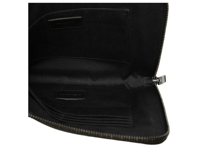 Clutch Saint Laurent in pelle nera con stampa coccodrillo Nero - vista 4