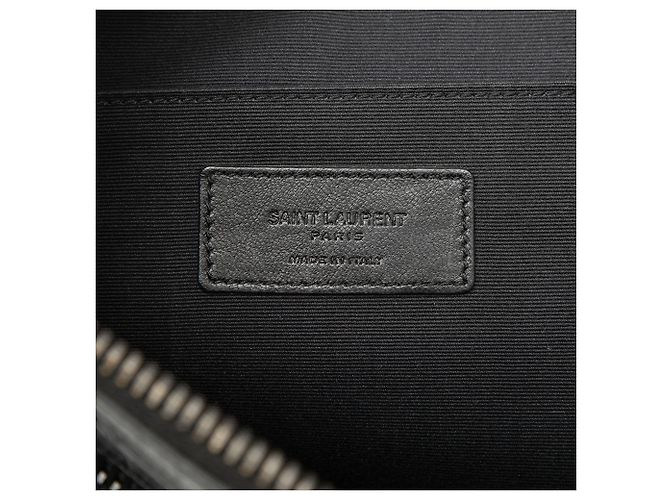Clutch Saint Laurent in pelle nera con stampa coccodrillo Nero - vista 5