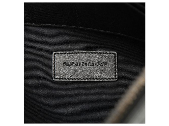 Clutch Saint Laurent in pelle nera con stampa coccodrillo Nero - vista 6