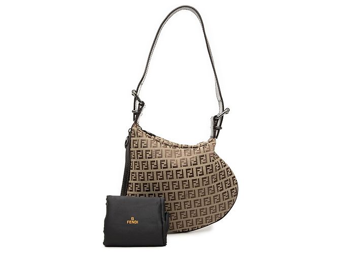 Borsa a Spalla Fendi Beige Zucchino Oyster - vista 10