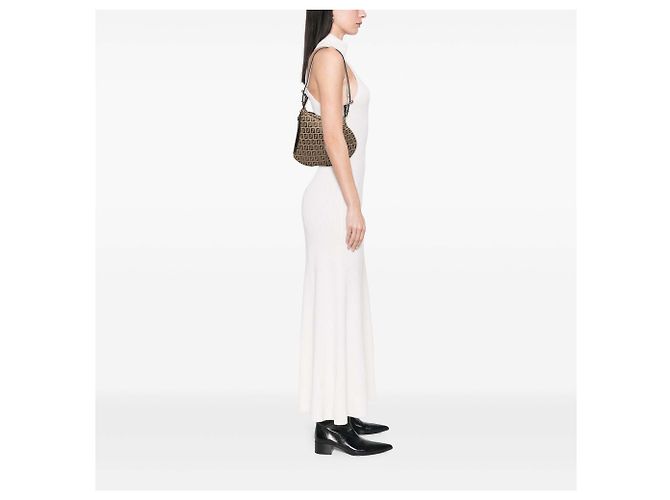 Borsa a Spalla Fendi Beige Zucchino Oyster - vista 9