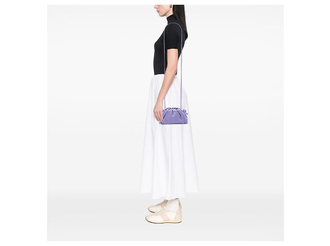 Bottega Veneta Borsa a tracolla The Mini Pouch in agnello viola Porpora - vista 6