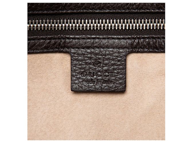 Tote in pelle di vitello granulata marrone Gucci Marrone scuro - vista 5