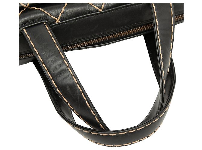 Borsa Chanel Black CC Lambskin Wild Stitch Nero - vista 7