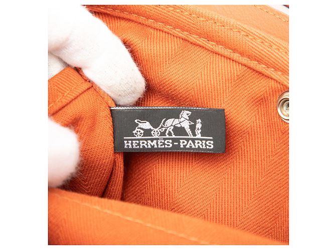 Hermès Orange Toile and Swift Valparaiso PM Arancione - vista 5