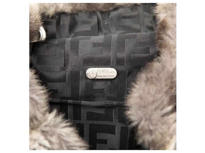 Fendi Rucksack aus grauem Marderfell mit Tie-Dye-Print Braun - Ansicht 5