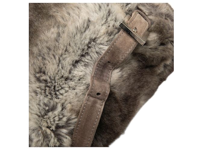 Fendi Rucksack aus grauem Marderfell mit Tie-Dye-Print Braun - Ansicht 7