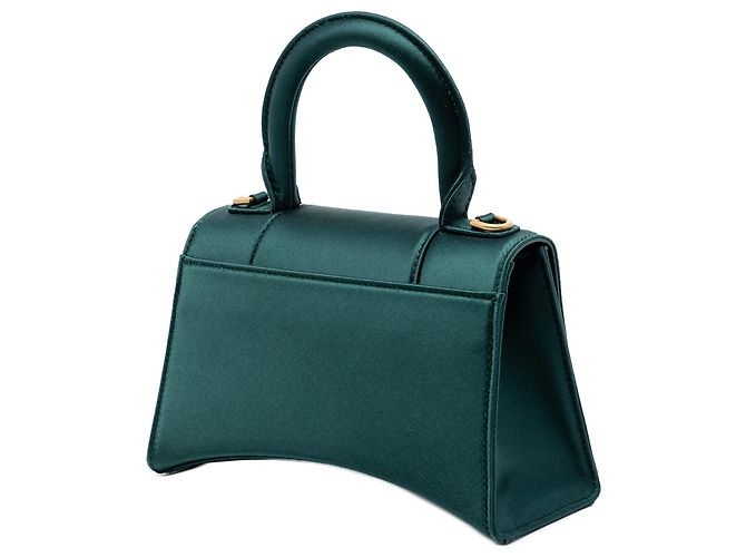 Borsa Balenciaga Hourglass in raso verde XS Verde scuro - vista 2