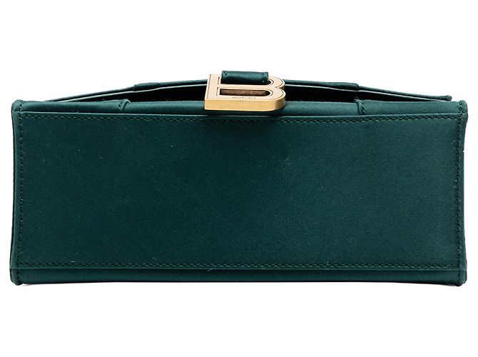 Borsa Balenciaga Hourglass in raso verde XS Verde scuro - vista 3