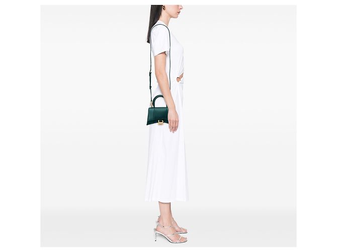 Borsa Balenciaga Hourglass in raso verde XS Verde scuro - vista 6
