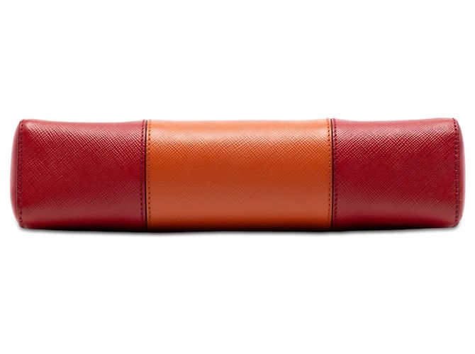 Borsa a tracolla Prada Red Bicolor Saffiano Lux Rosso - vista 3