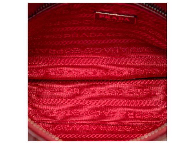 Borsa a tracolla Prada Red Bicolor Saffiano Lux Rosso - vista 4