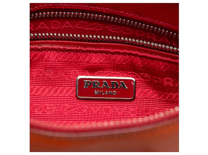 Borsa a tracolla Prada Red Bicolor Saffiano Lux Rosso - vista 5