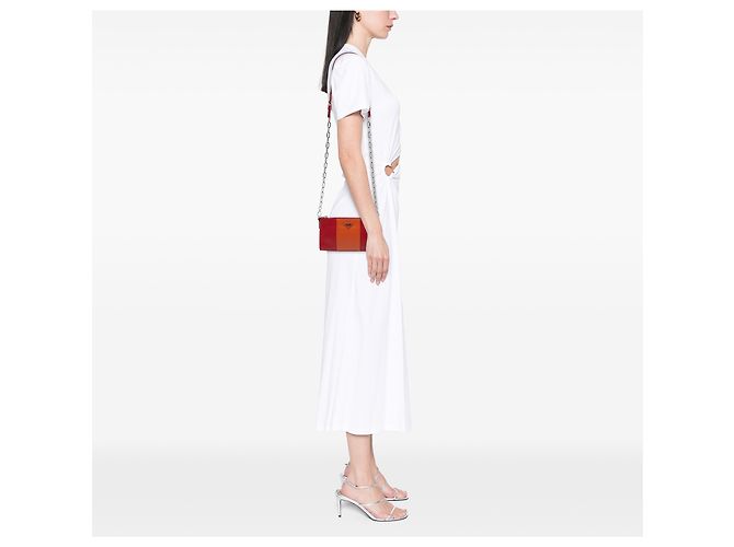 Borsa a tracolla Prada Red Bicolor Saffiano Lux Rosso - vista 6