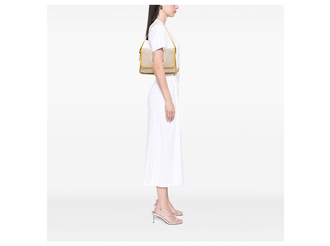 Fendi Beige Canvas Borsa Tape Shoulder Bag - vista 6