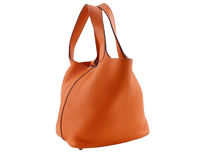 Hermès Orange Clemence Picotin 18 Arancione - vista 3
