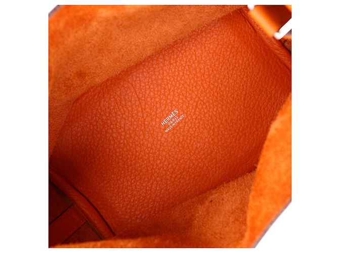 Hermès Orange Clemence Picotin 18 Arancione - vista 4