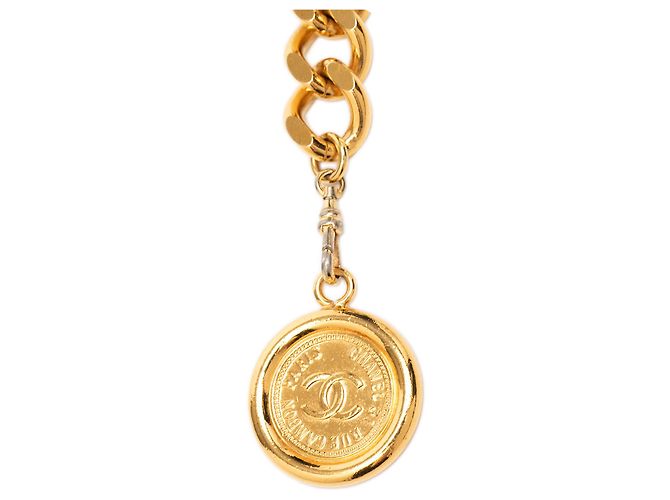 Chanel Gold Gold Plated CC Medallion Chain Link Gürtel Golden - Ansicht 3