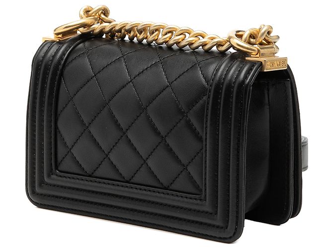 Chanel Black Mini Quilted Lambskin Boy Flap Nero - vista 2