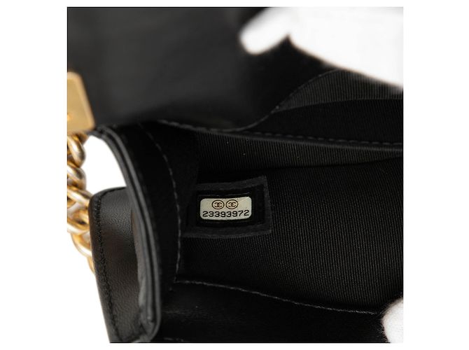 Chanel Black Mini Quilted Lambskin Boy Flap Nero - vista 6
