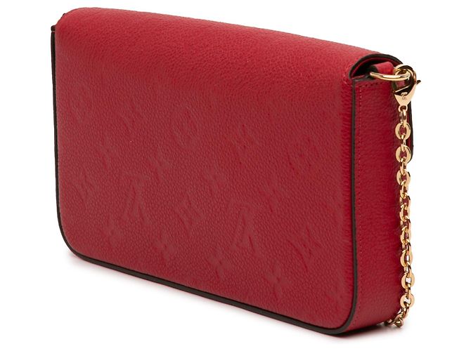Pochette Félicie Louis Vuitton Pochette Felicie in pelle Monogram Empreinte rossa Rosso - vista 2