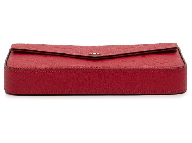 Pochette Félicie Louis Vuitton Pochette Felicie in pelle Monogram Empreinte rossa Rosso - vista 3