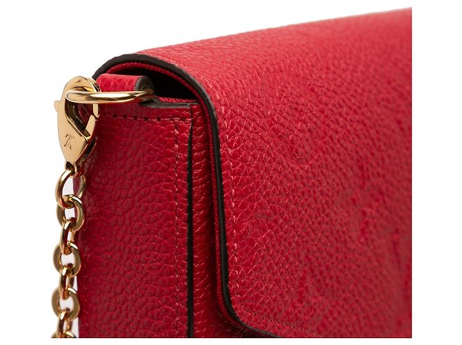 Pochette Félicie Louis Vuitton Pochette Felicie in pelle Monogram Empreinte rossa Rosso - vista 6