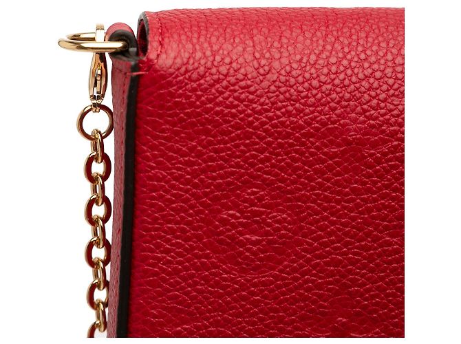 Pochette Félicie Louis Vuitton Pochette Felicie in pelle Monogram Empreinte rossa Rosso - vista 7