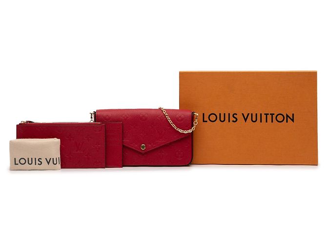 Pochette Félicie Louis Vuitton Pochette Felicie in pelle Monogram Empreinte rossa Rosso - vista 9