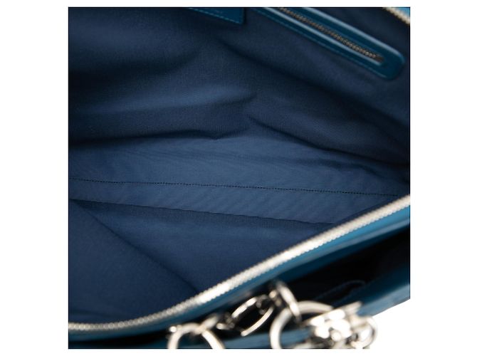 Dior Blue Large Lambskin Cannage Soft Zipped Lady Dior Shopping Tote - vista 4
