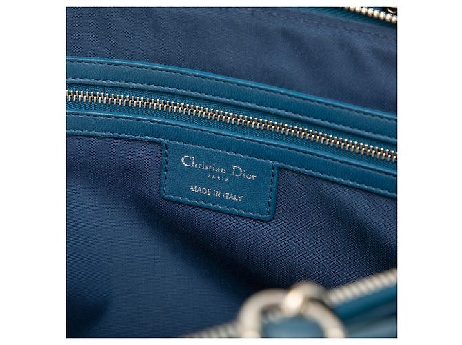 Dior Blue Large Lambskin Cannage Soft Zipped Lady Dior Shopping Tote - vista 5