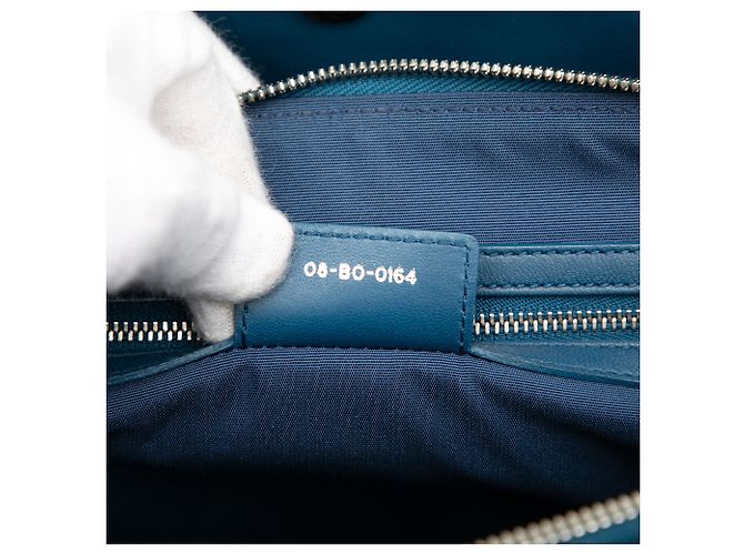 Dior Blue Large Lambskin Cannage Soft Zipped Lady Dior Shopping Tote - vista 6